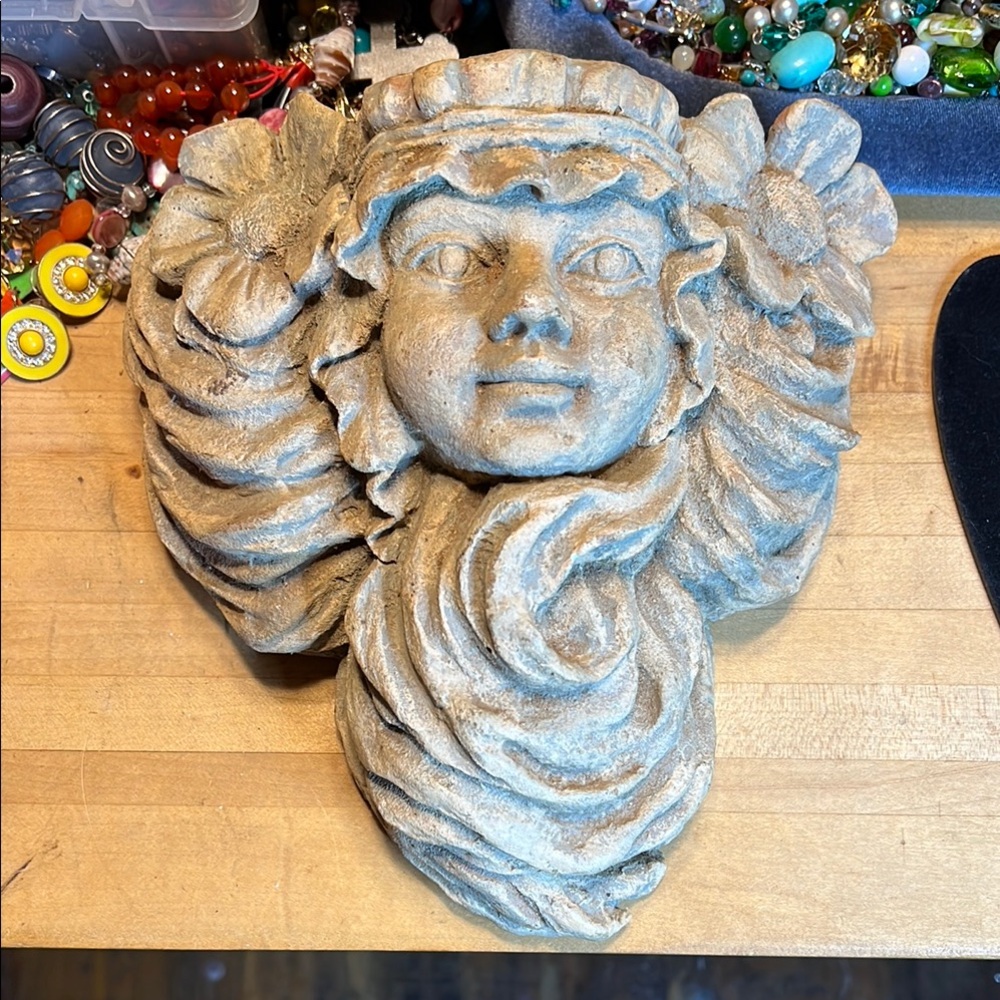 Rustic Faux Stone Angel Fairy Wall Art